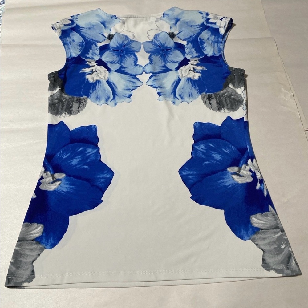 Calvin Klein Blue and White Floral Blouse